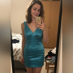 NWT Bisou Bisou mini dress size 12 blue strapy back